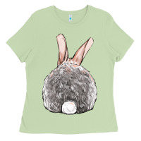 Matcha Easter bunny back view Ladies Tee - OliviaCreatesArt