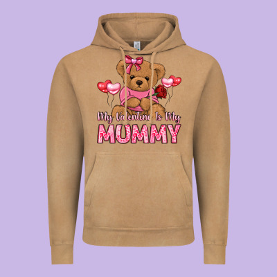 My Valentine Is My Mummy Vintage Hoodie Designed By Lillyallendesigns