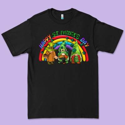 Happy St. Patrick's Day Rainbow Gnomes Premium Tee Designed By Cowgirlartshop