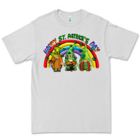 Dove Grey Happy St. Patrick's Day rainbow gnomes Premium Tee - CowGirlArtShop