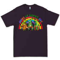 Plum Happy St. Patrick's Day rainbow gnomes Premium Tee - CowGirlArtShop