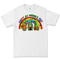 White Happy St. Patrick's Day rainbow gnomes Premium Tee - CowGirlArtShop