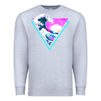 Heather Grey vaporwave aesthetic Premium Sweatshirt - linhVisuals