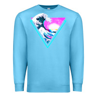 Ocean Blue vaporwave aesthetic Premium Sweatshirt - linhVisuals