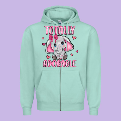 Totally Adorable Zipper Hoodie Designed By Jahusdesignshop