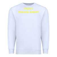 White FRONT TOWARD ENEMY Premium Sweatshirt - linhVisuals
