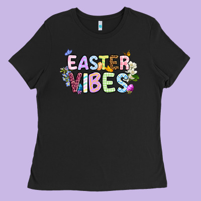 Easter Vibes Ladies Tee Designed By Oliviacreatesart