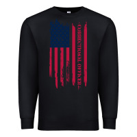 Black correctional officer shirts   correctional prison officer thin silver Premium Sweatshirt - linhVisuals