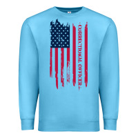 Ocean Blue correctional officer shirts   correctional prison officer thin silver Premium Sweatshirt - linhVisuals