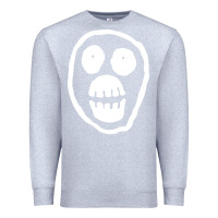 Heather Grey the mighty boosh monkey skull Premium Sweatshirt - linhVisuals