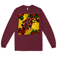 Burgundy african colors pattern Long Sleeve Tee - BundleAndBundleShop
