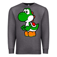 Charcoal Heather Yoshi Green Premium Sweatshirt - linhVisuals