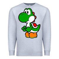 Heather Grey Yoshi Green Premium Sweatshirt - linhVisuals