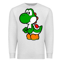 Oatmeal Heather Yoshi Green Premium Sweatshirt - linhVisuals