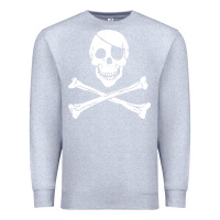 Heather Grey skull crossbones Premium Sweatshirt - linhVisuals