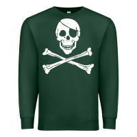 Sports Green skull crossbones Premium Sweatshirt - linhVisuals