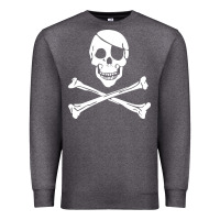 Charcoal Heather skull crossbones Premium Sweatshirt - linhVisuals