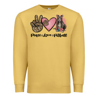 Antique Gold peace love pitbull Premium Sweatshirt - JahusDesignShop