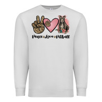 Dove Grey peace love pitbull Premium Sweatshirt - JahusDesignShop