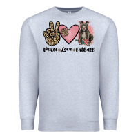 Heather Grey peace love pitbull Premium Sweatshirt - JahusDesignShop