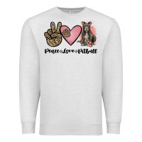 Oatmeal Heather peace love pitbull Premium Sweatshirt - JahusDesignShop
