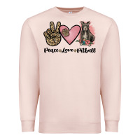 Pale Pink peace love pitbull Premium Sweatshirt - JahusDesignShop