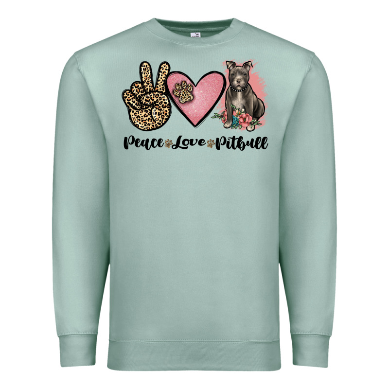 Peace Love Pitbull Premium Sweatshirt by JahusDesignShop | Teevron