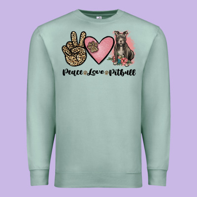Peace Love Pitbull Premium Sweatshirt Designed By Jahusdesignshop