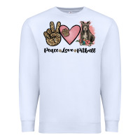 White peace love pitbull Premium Sweatshirt - JahusDesignShop