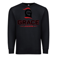 Black grace college & seminary lancers1 vectorized Premium Sweatshirt - linhVisuals