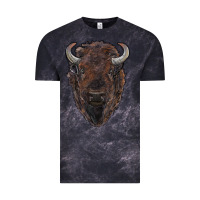 Cloud Black american bison Vintage Tee - RanaPortraitStore