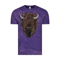 Cloud Purple american bison Vintage Tee - RanaPortraitStore