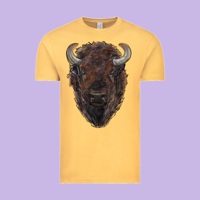 American Bison Vintage Tee Designed By Ranaportraitstore