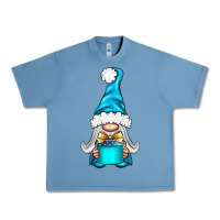 Pebble Blue winter gnome with gift Urban Heavy Tee - BundleAndBundleShop