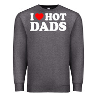 Charcoal Heather i love hot dads shirt i heart Premium Sweatshirt - linhVisuals