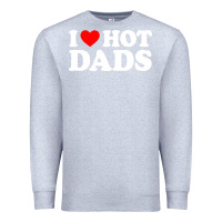 Heather Grey i love hot dads shirt i heart Premium Sweatshirt - linhVisuals