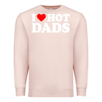 Pale Pink i love hot dads shirt i heart Premium Sweatshirt - linhVisuals