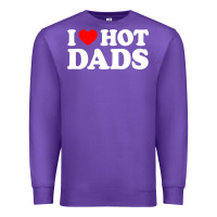 Purple i love hot dads shirt i heart Premium Sweatshirt - linhVisuals