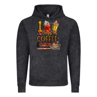 Vintage Black 100. Days Of Coffee  Chaos Vintage Hoodie - CowhideDigitalArt