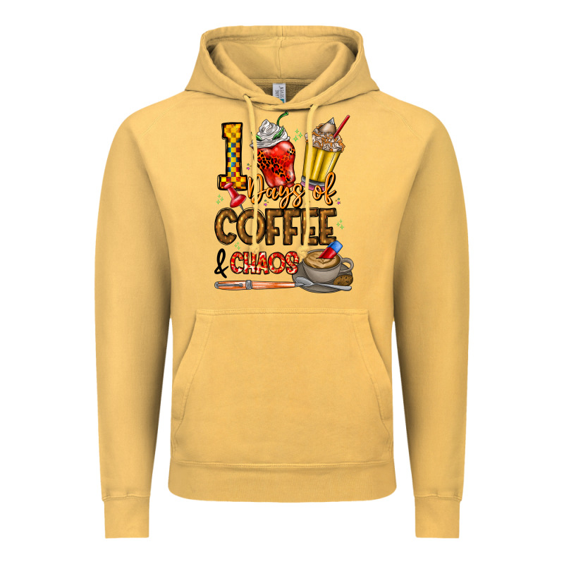 100. Days Of Coffee  Chaos Vintage Hoodie by CowhideDigitalArt | Teevron