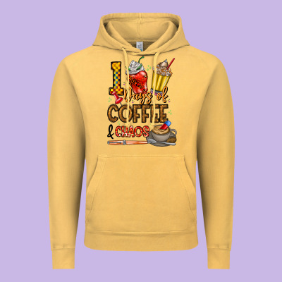 100. Days Of Coffee  Chaos Vintage Hoodie Designed By Cowhidedigitalart