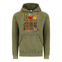 Vintage Olive 100. Days Of Coffee  Chaos Vintage Hoodie - CowhideDigitalArt