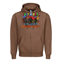 Chestnut just a boy who loves monster trucks Zipper Hoodie - JahusDesignShop