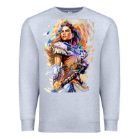 Heather Grey ALOY - HORIZON FORBIDDEN WEST Premium Sweatshirt - linhVisuals