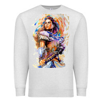 Oatmeal Heather ALOY - HORIZON FORBIDDEN WEST Premium Sweatshirt - linhVisuals