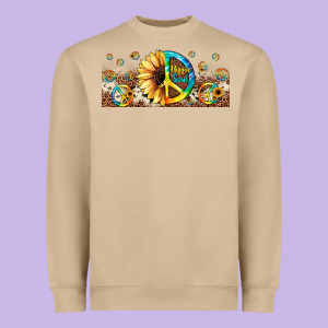 Hippie Soul Leopard Sunflower Heavyweight Sweatshirt Designed By Jahusdesignshop