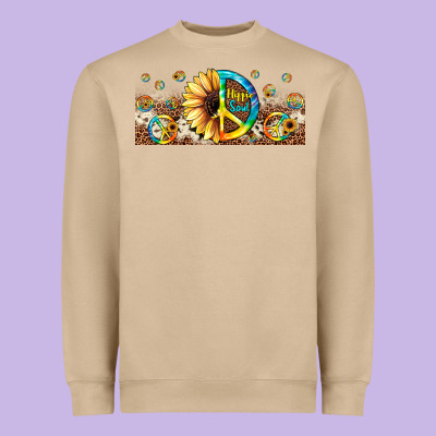 Hippie Soul Leopard Sunflower Heavyweight Sweatshirt Designed By Jahusdesignshop