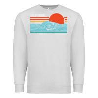 Dove Grey vintage california wave surf retro 80s california beach surfing Premium Sweatshirt - linhVisuals
