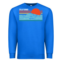True Royal vintage california wave surf retro 80s california beach surfing Premium Sweatshirt - linhVisuals