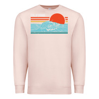 Pale Pink vintage california wave surf retro 80s california beach surfing Premium Sweatshirt - linhVisuals